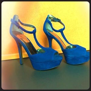 Carlos By Carlos Santana Blue Sauce T strap Heels
